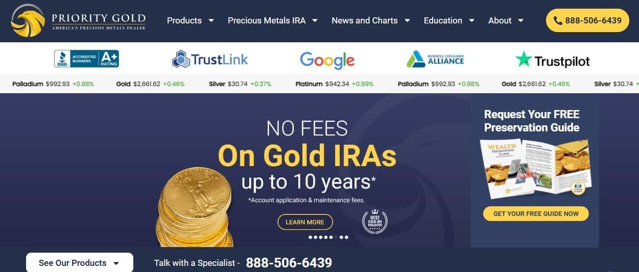 priority gold homepage