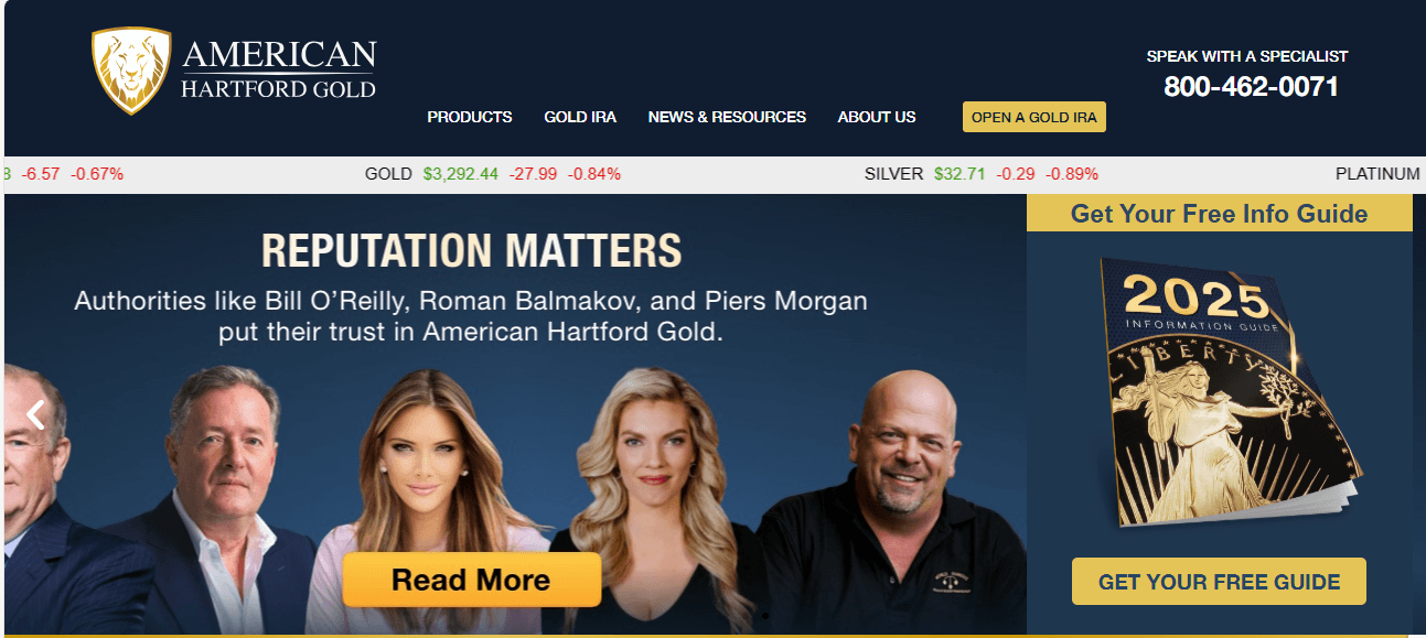 american hartford gold website