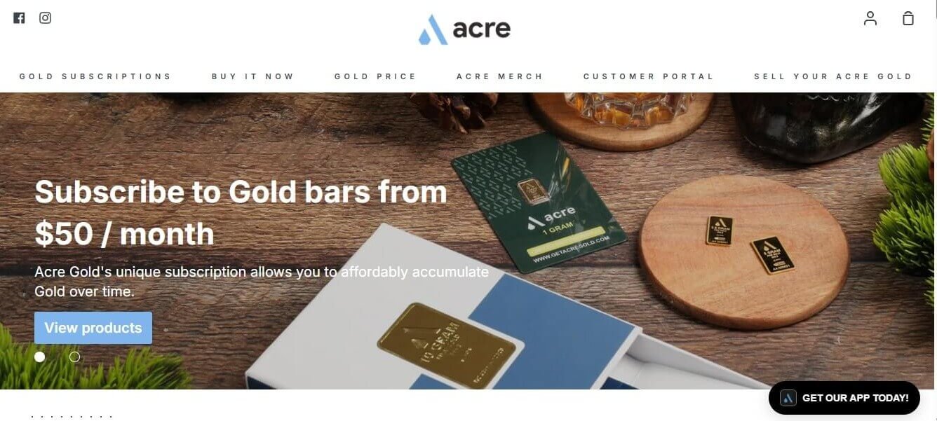 acre gold homepage